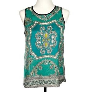 Violet & Claire Paisley Polyester Tank A-Line - Size Medium